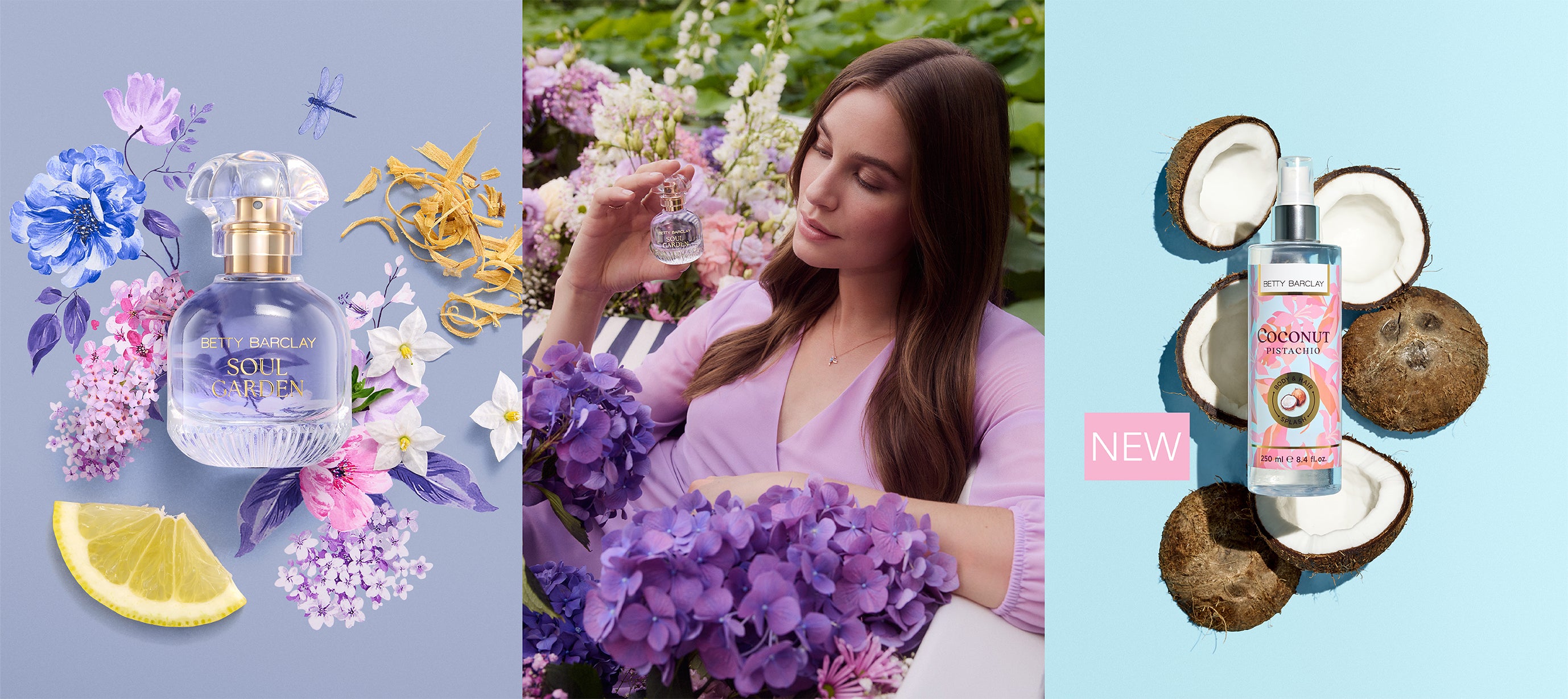 Bildcollage mit Betty Barclay Soulgarden und Coconut Pistachio Bodyspray